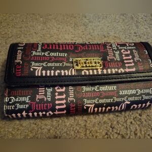 Juicy Couture Black, Gold, and Pink Women's Large Wallet | Y2K, Purse